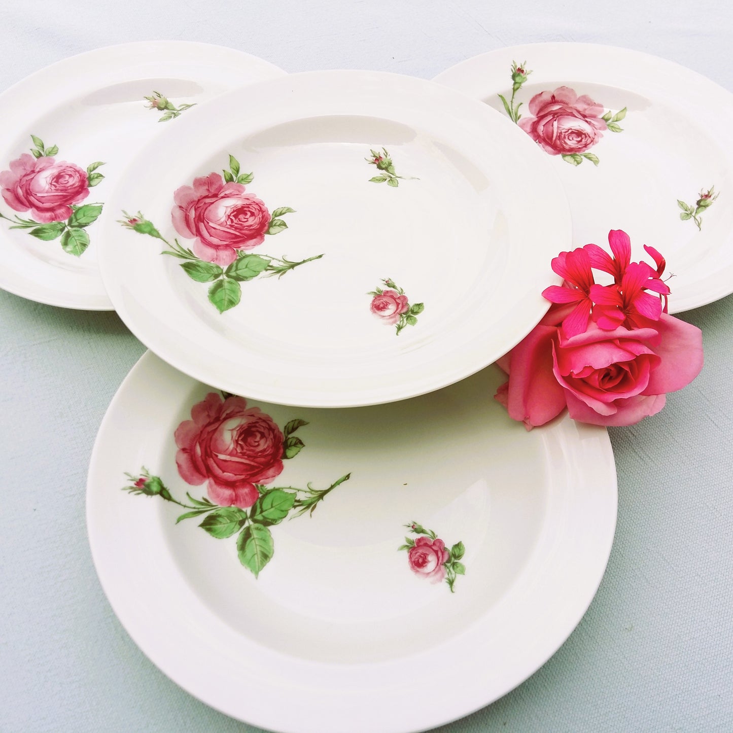 Four Vintage Limoges Floral Dinner Plates from Tiggy & Pip - Just €88! Shop now at Tiggy and Pip