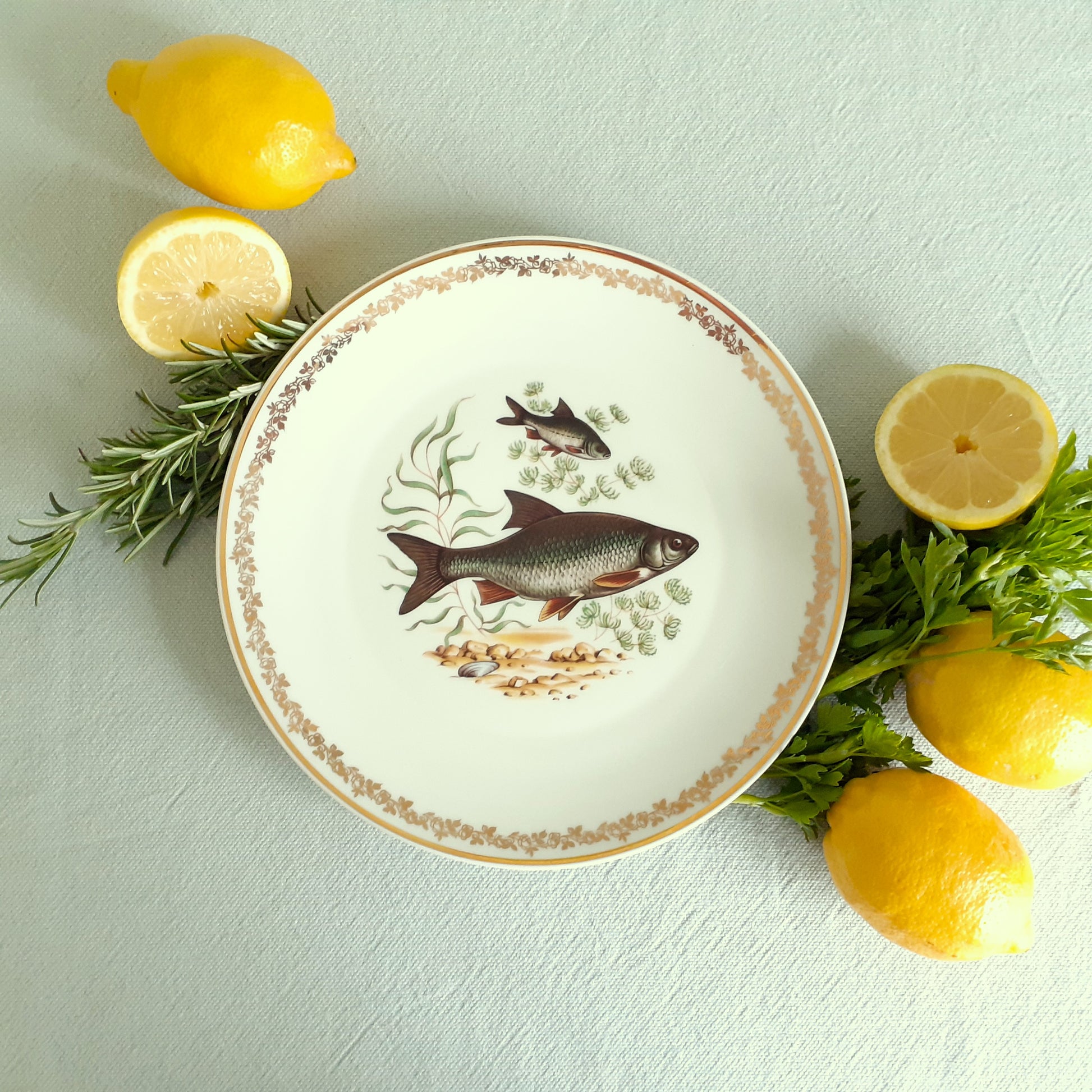 EIGHT Limoges Fish Plates and Platter from Tiggy & Pip - Just €225! Shop now at Tiggy and Pip
