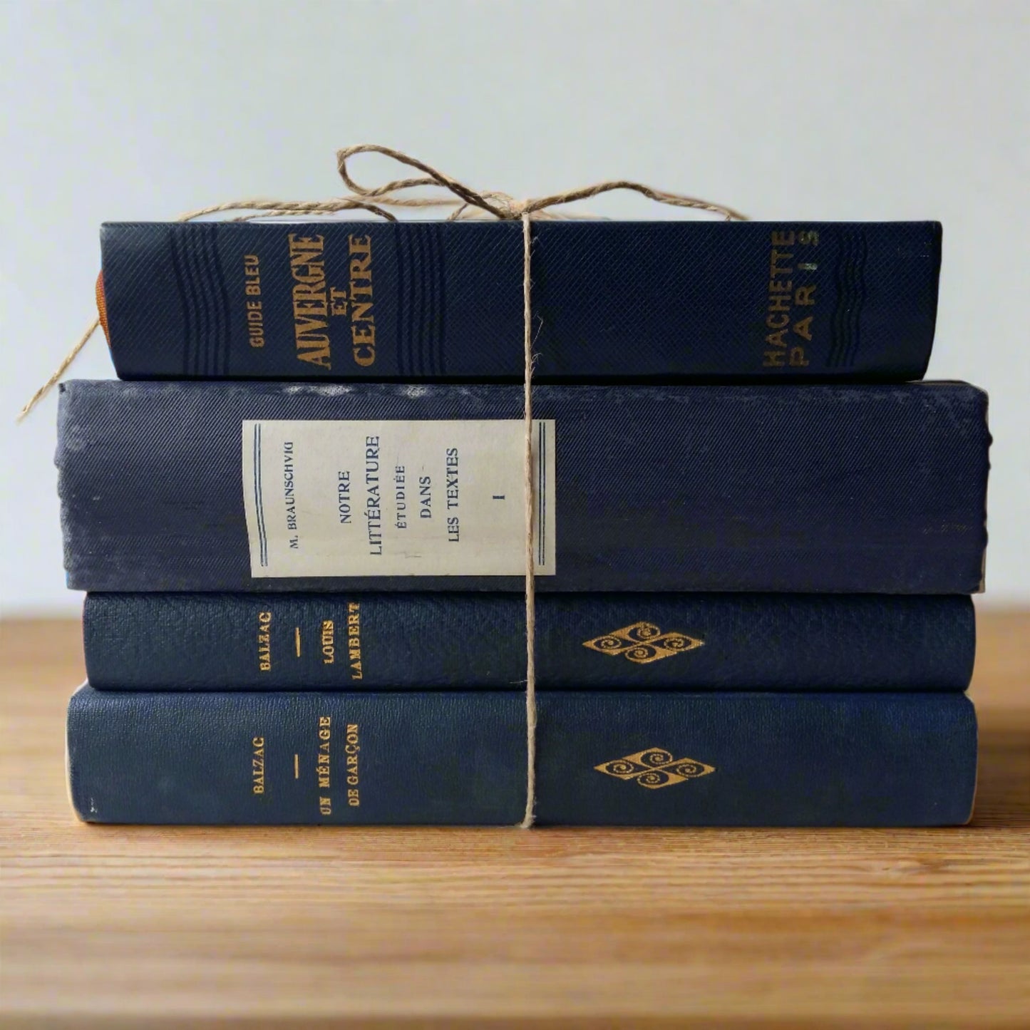 1900s French Blue Book Stack from Tiggy & Pip - Just €104! Shop now at Tiggy and Pip