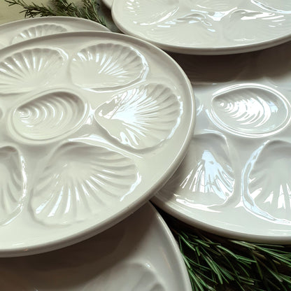 Six White Oyster/Scallop Plates from Tiggy & Pip - Just €168! Shop now at Tiggy and Pip