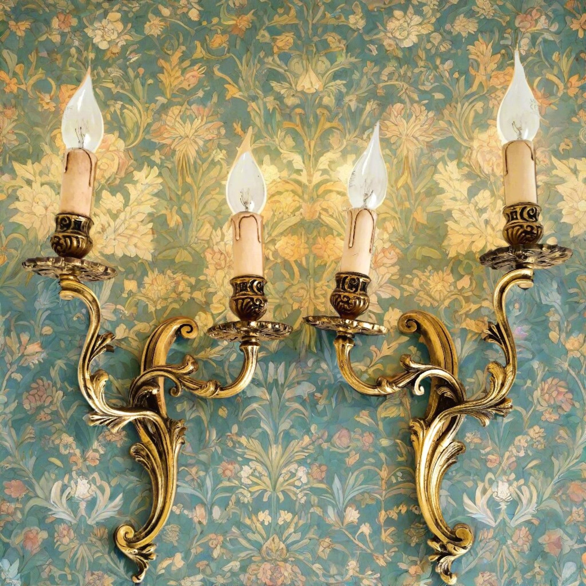 Pair of Heavy Bronze 2 Arm Wall Lights from Tiggy & Pip - Just €260! Shop now at Tiggy and Pip