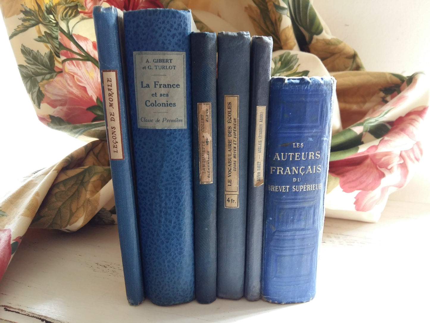 French Royal Blue Book Bundle of Early 1900's Antiquarian School Books. from Tiggy & Pip - Just €138! Shop now at Tiggy and Pip