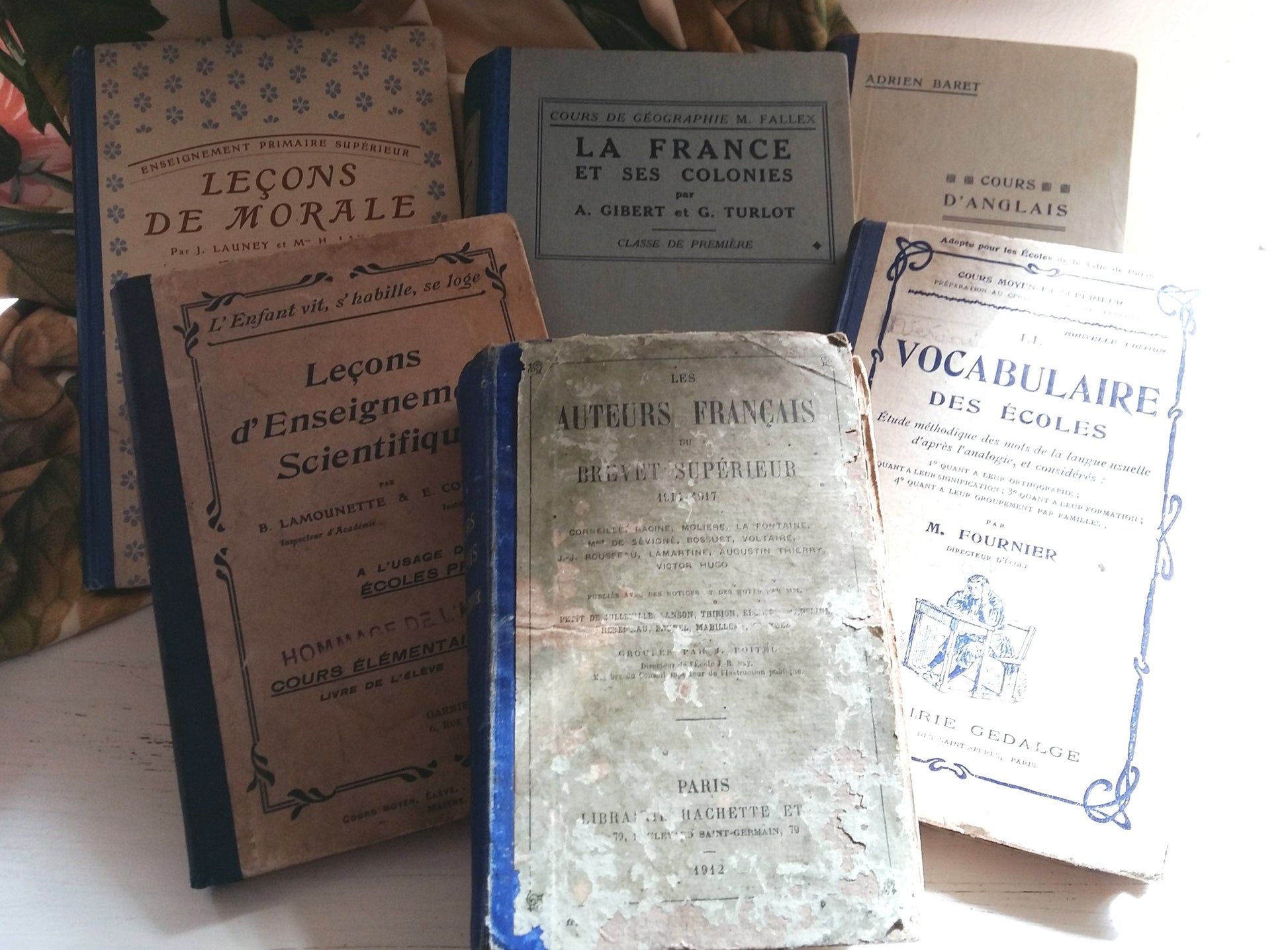 French Royal Blue Book Bundle of Early 1900's Antiquarian School Books. from Tiggy & Pip - Just €138! Shop now at Tiggy and Pip