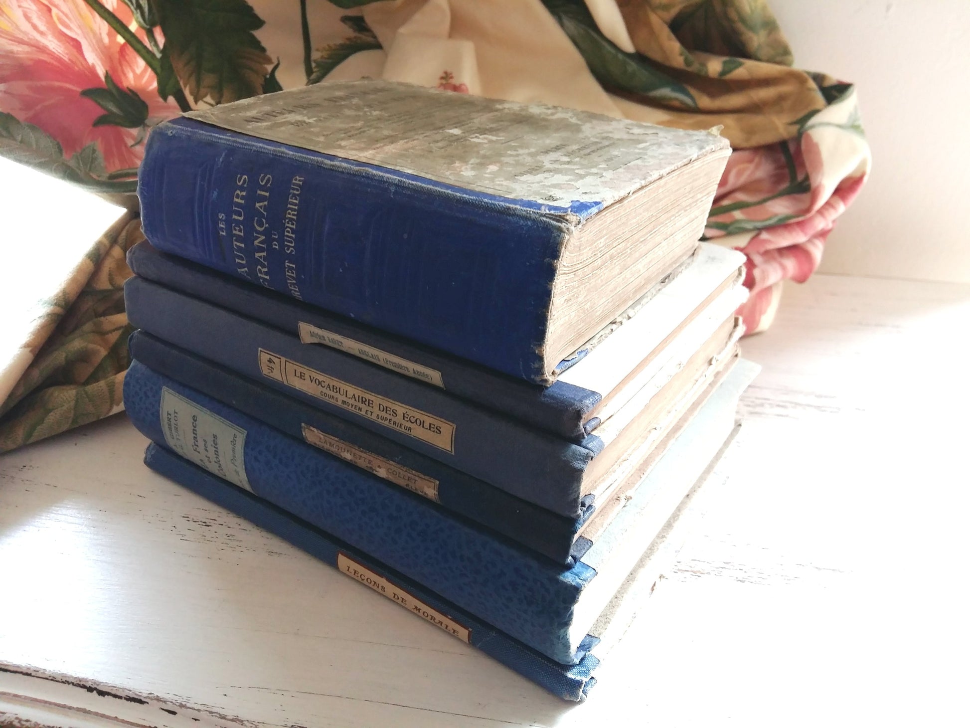 French Royal Blue Book Bundle of Early 1900's Antiquarian School Books. from Tiggy & Pip - Just €138! Shop now at Tiggy and Pip