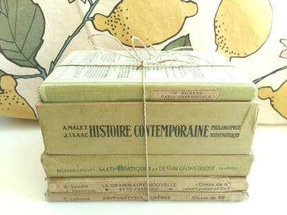 Lime Green Stack of French School Books. from Tiggy & Pip - Just €120! Shop now at Tiggy and Pip