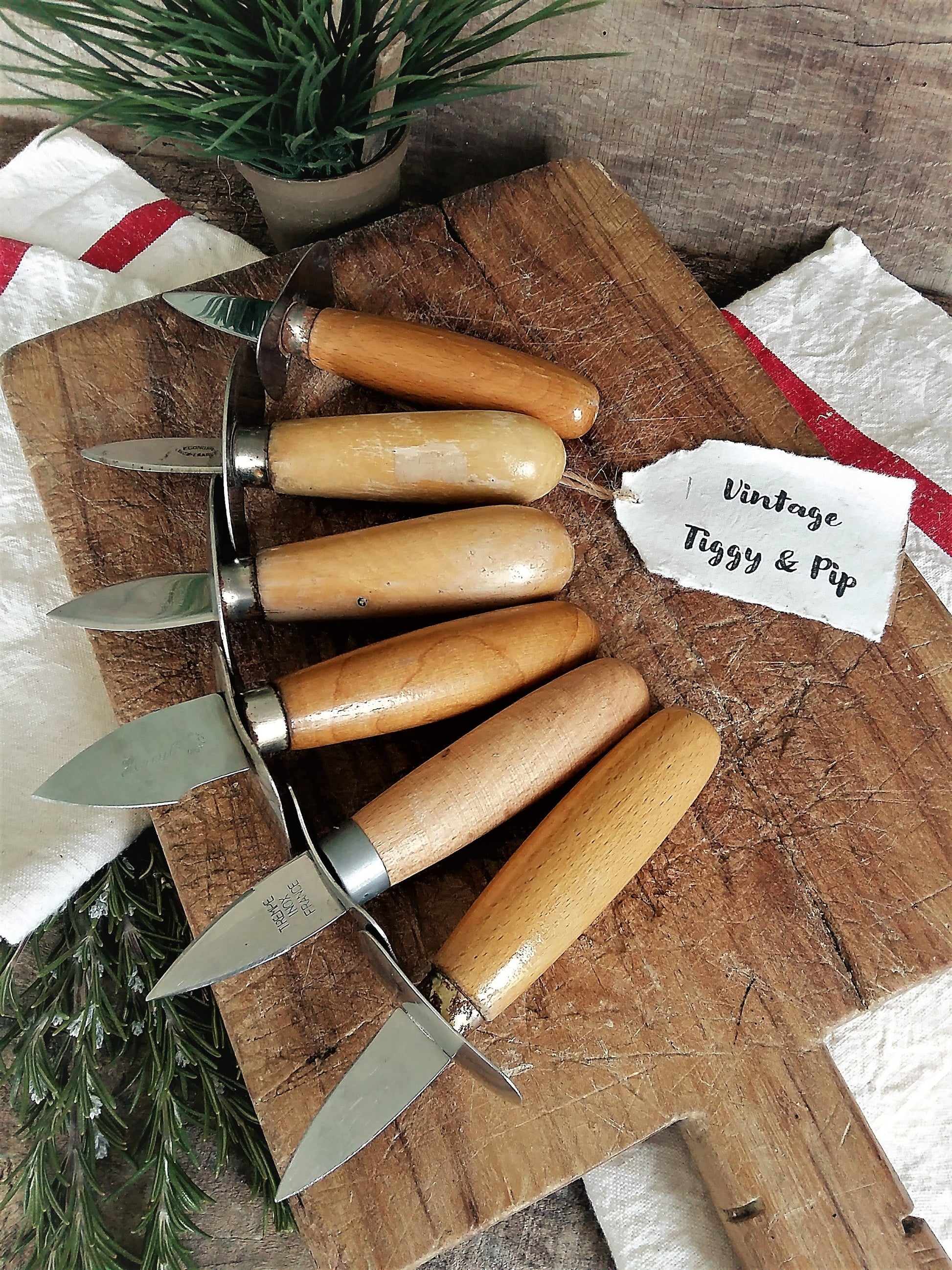 Six couteaux à écailler les huîtres vintage. – Tiggy and Pip