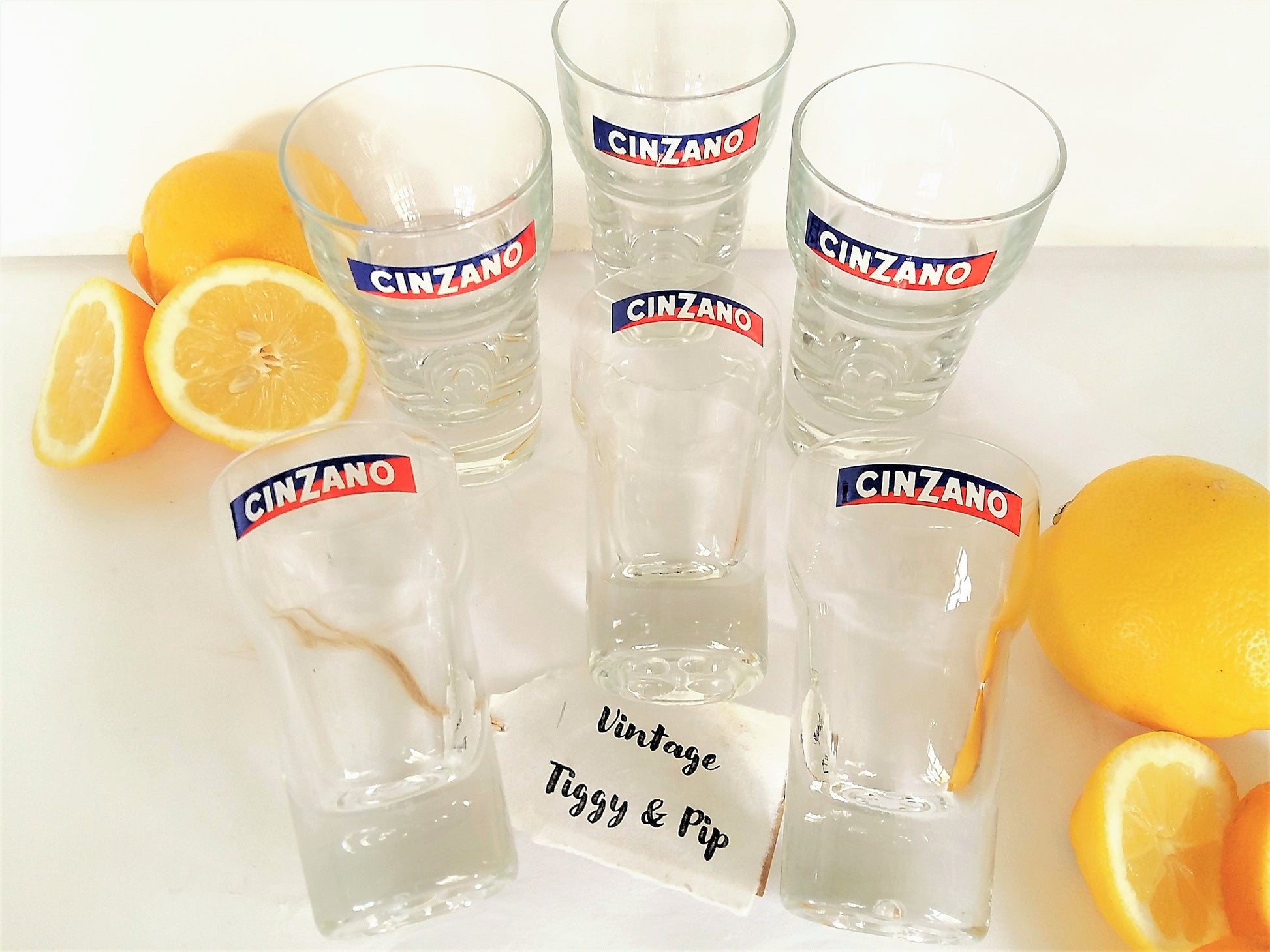 SIX Vintage CINZANO Glasses. from Tiggy and Pip - Just €99! Shop now at Tiggy and Pip