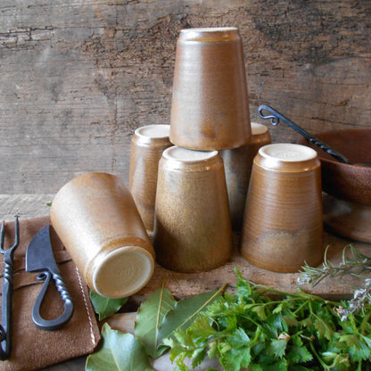 Six Stoneware Tumblers. Medieval Re-enactment Cups from Tiggy & Pip - Just €84! Shop now at Tiggy and Pip