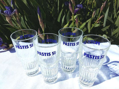 Four French PASTIS 51 Tumblers. from Tiggy and Pip - Just €80! Shop now at Tiggy and Pip